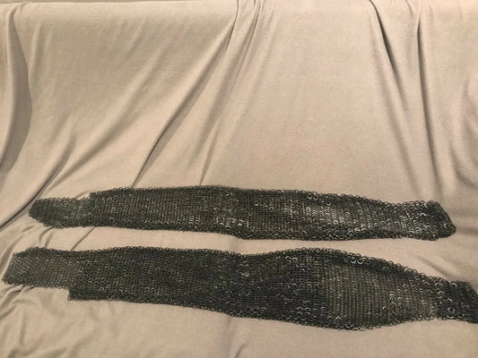 Medieval Renaissance Blackened Flat Ring Chainmail Chausses Leggings XL